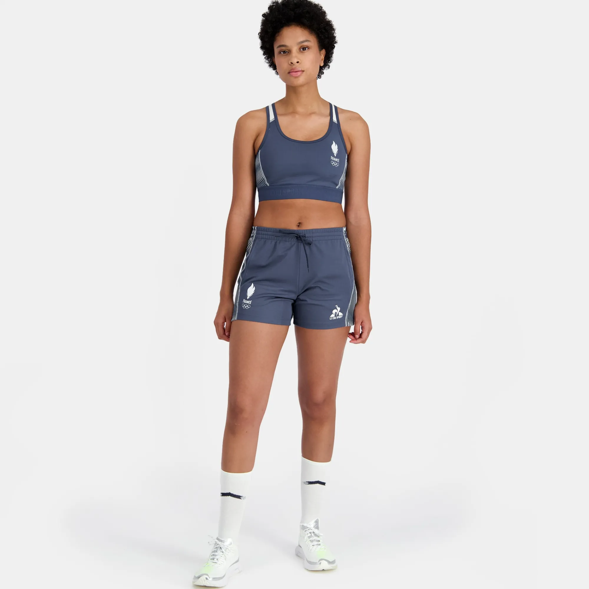 New Équipe de France Olympique | Paris 2024 Short Équipe de France Femme Femme Pantalons, Joggings Et Shorts